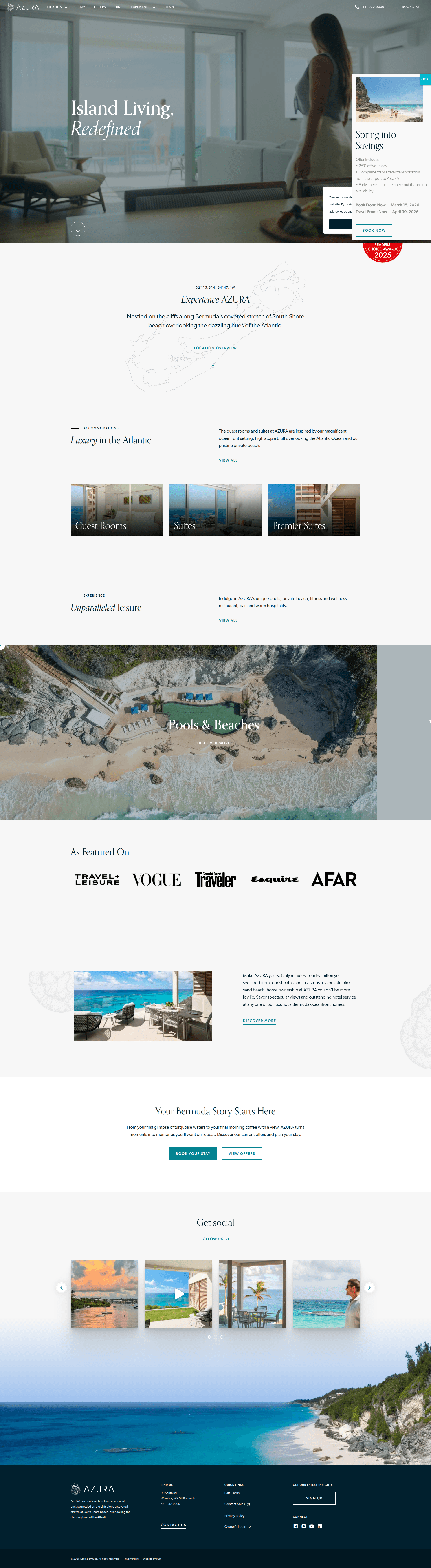 AZURA Bermuda website screenshot