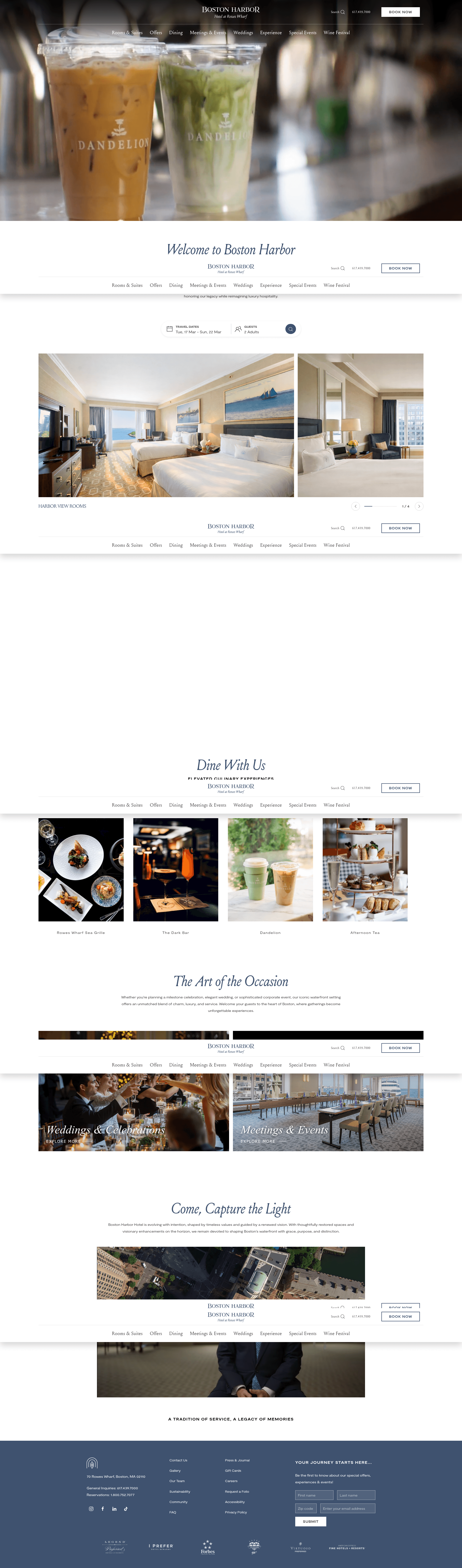 Boston Harbor Hotel website screenshot