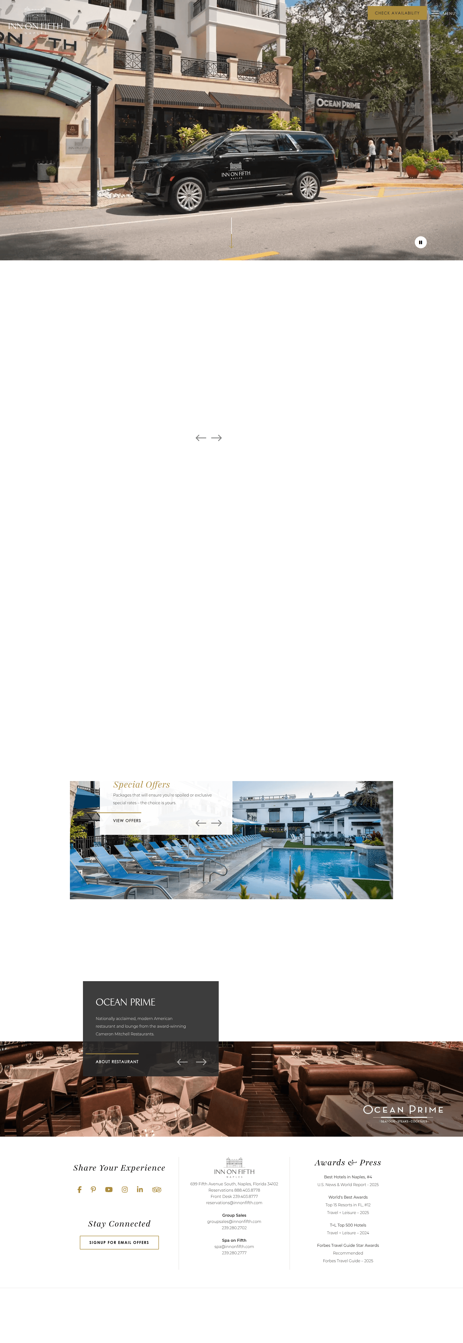 Inn on Fifth website screenshot