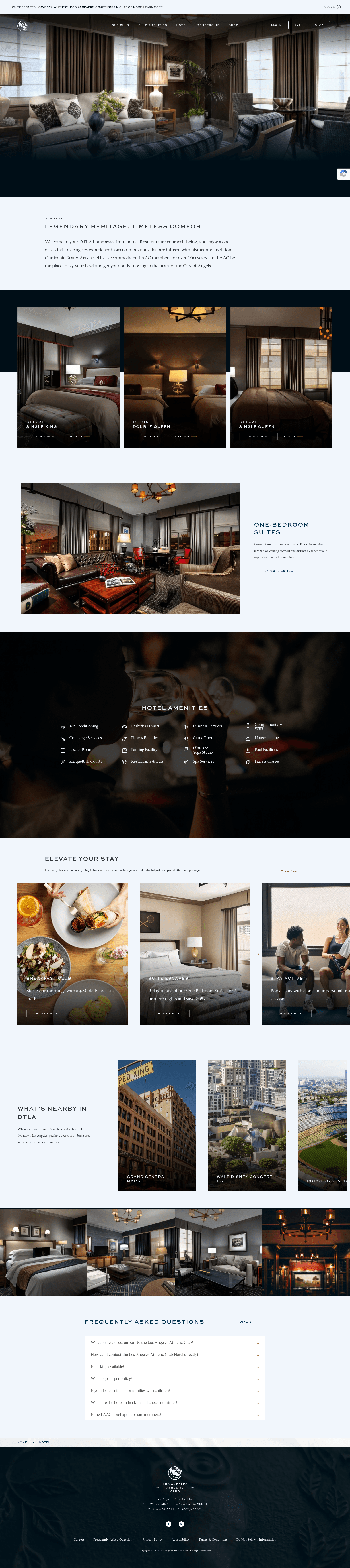 Los Angeles Athletic Club website screenshot