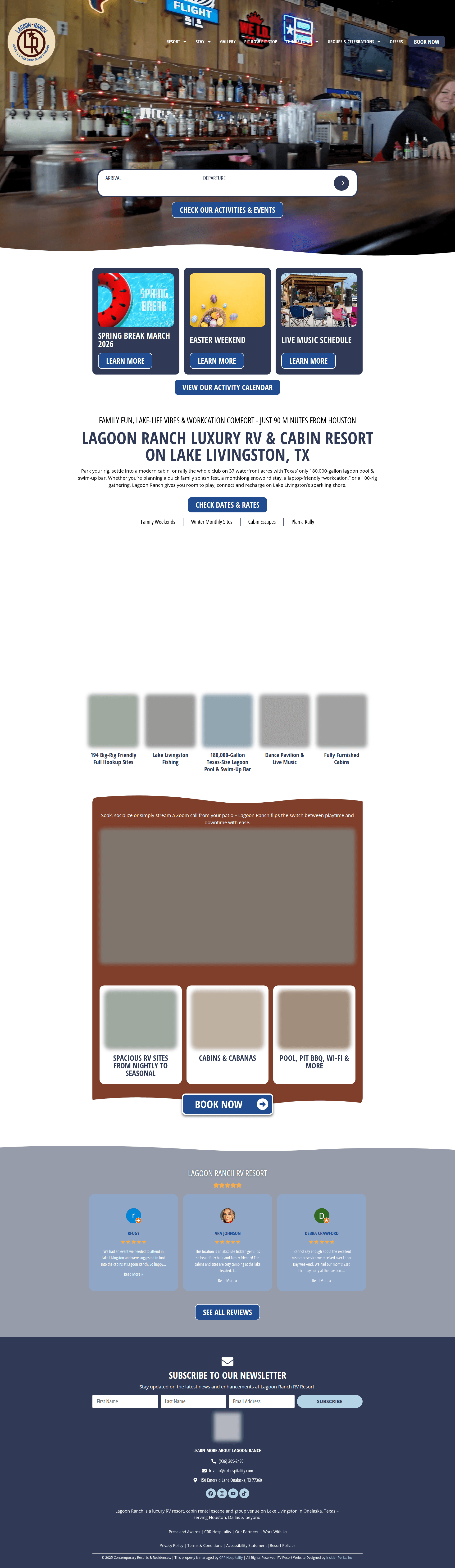 Lagoon Ranch RV Resort website screenshot