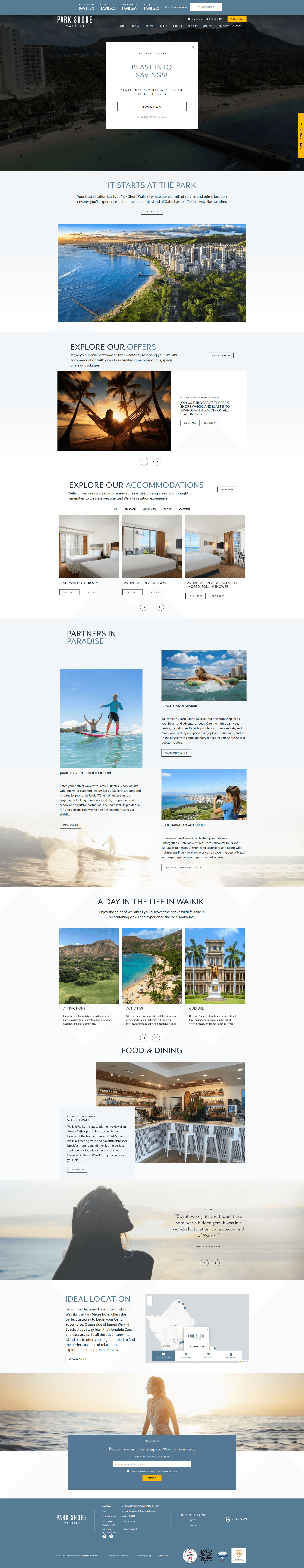 Park Shore Waikiki website screenshot