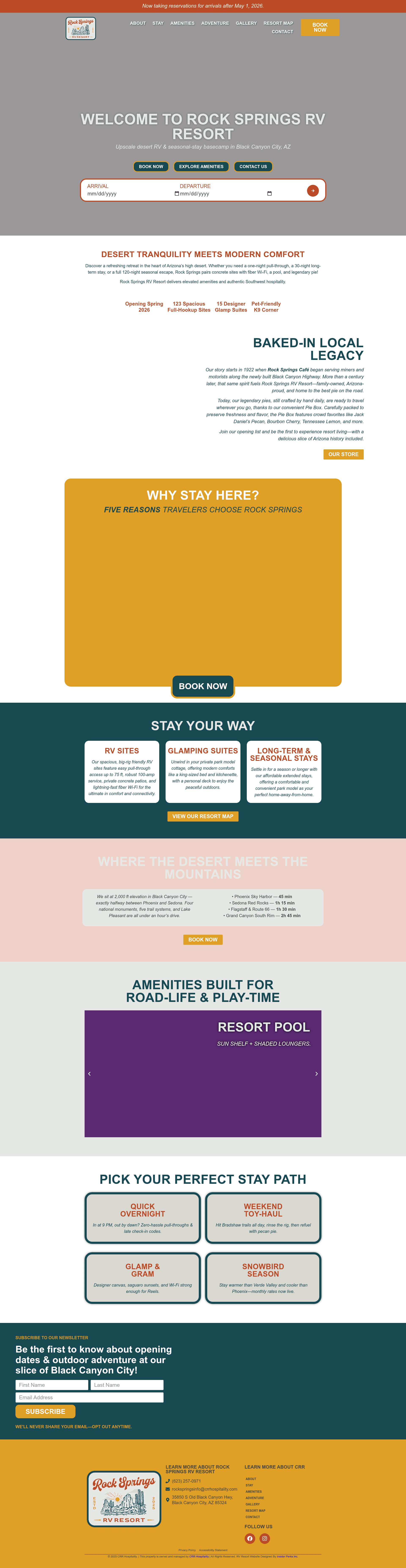 RV Resort in Black Canyon City, AZ website screenshot