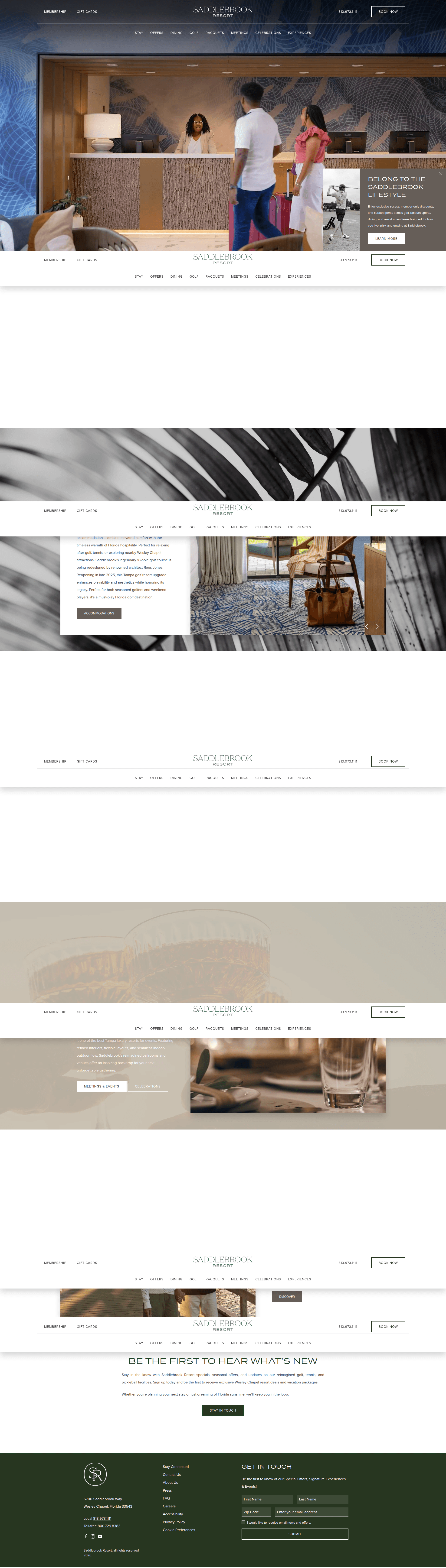 Saddlebrook Resort website screenshot