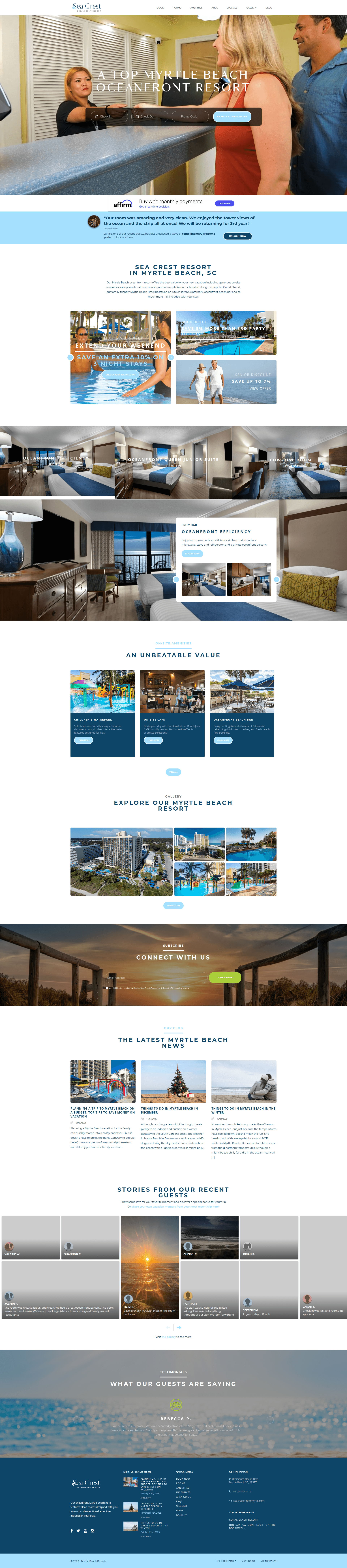 Sea Crest Resort website screenshot