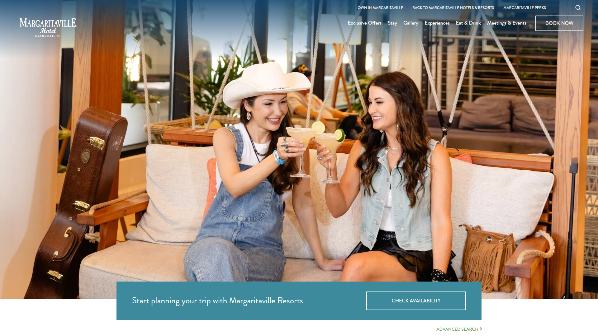 Margaritaville Hotel Nashville website screenshot